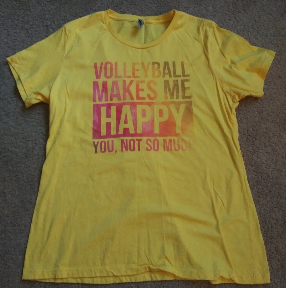 Next Level Yellow Women's XXL Volleyball Tshirt